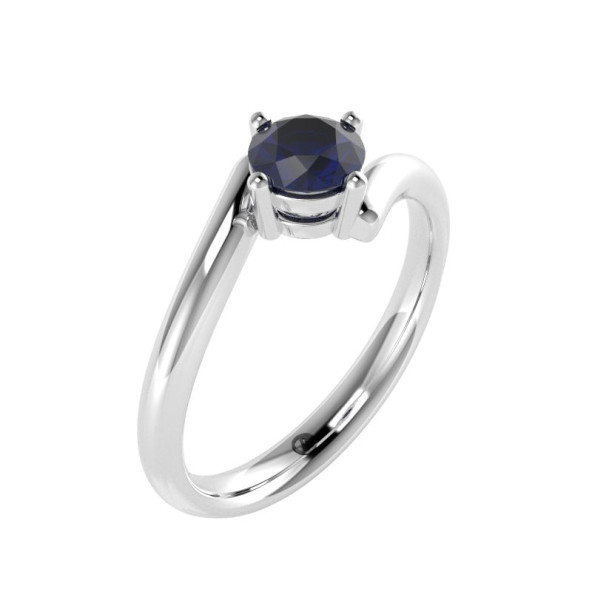 Zásnubný prsteň 14K biele zlato a iolit  0.5 ct  001_A
