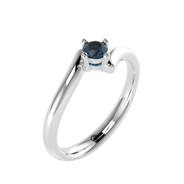 Zásnubný prsteň 14K biele zlato a topas london blue  0.16 ct  001_A