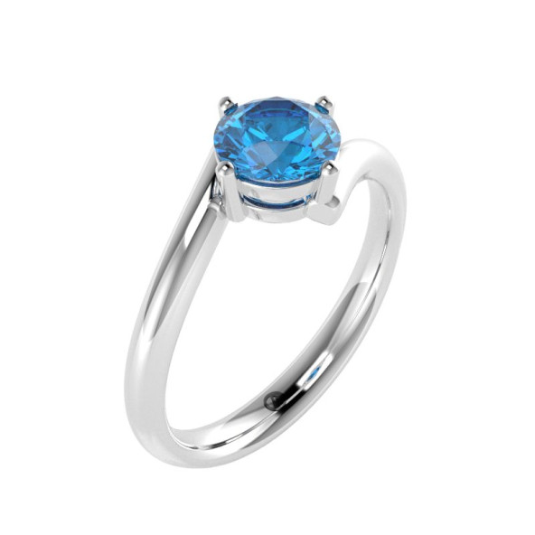 Zásnubný prsteň 14K biele zlato a topas swiss blue  0.8 ct 001_A