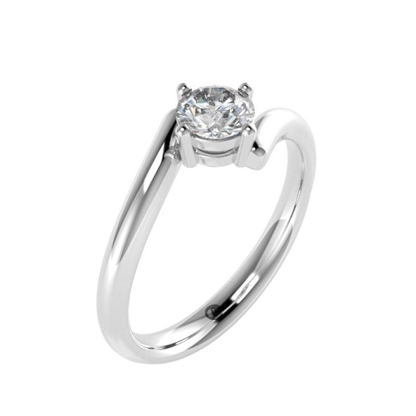 Zásnubný prsteň 14K biele zlato a zirkón  0.4 ct  001_A