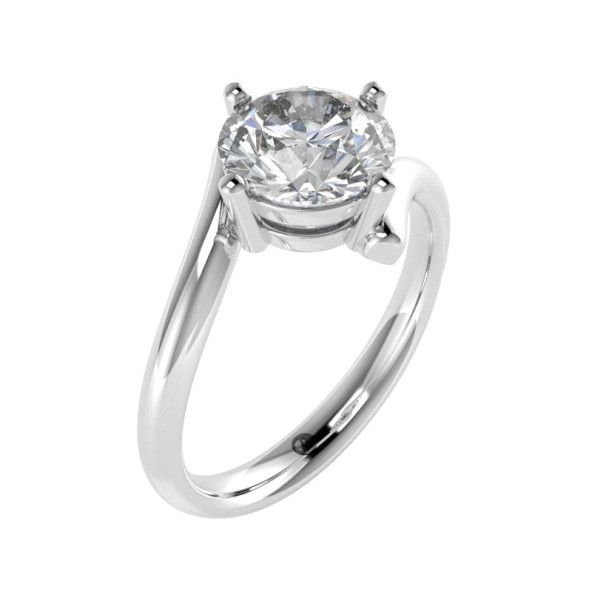 Zásnubný prsteň 14K biele zlato a zirkón  1.5 ct  001_A