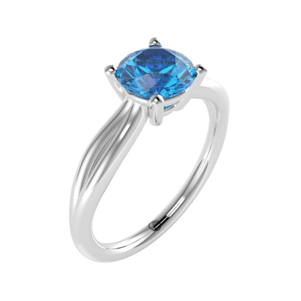 Zásnubný prsteň 14K biele zlato a topas swiss blue  1 ct  003_A