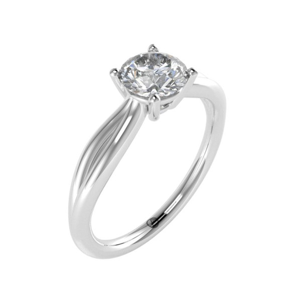 Zásnubný prsteň 14K biele zlato a zirkón  0.75 ct  003_A