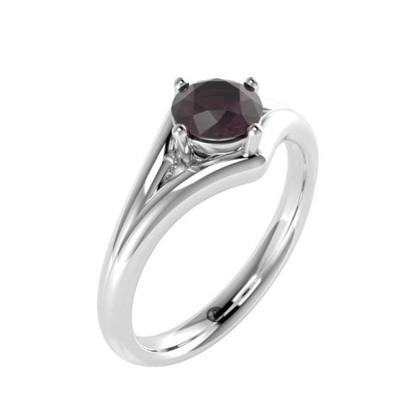 Zásnubný prsteň 14K biele zlato a granát rhodolit  0.6 ct  005_A