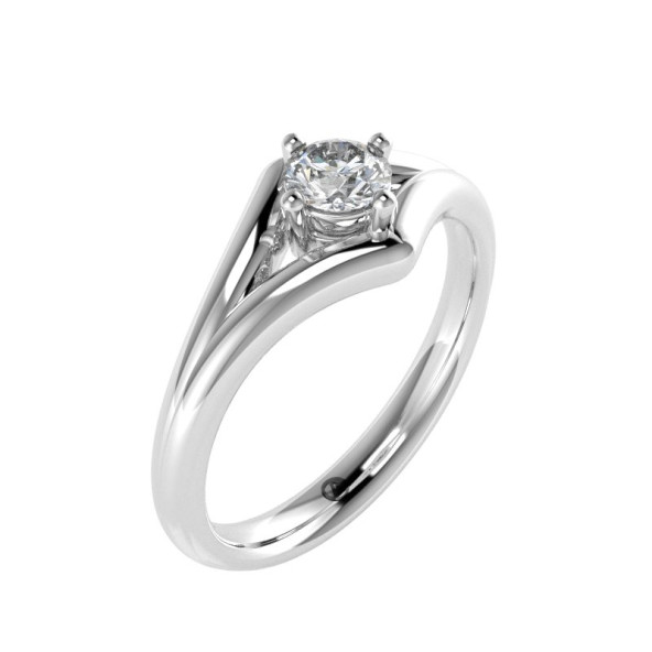 Zásnubný prsteň 14K biele zlato a zirkón  0.29 ct  005_A