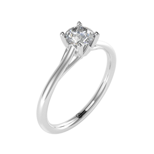 Zásnubný prsteň 14K biele zlato a zirkón  0.4 ct  009_A
