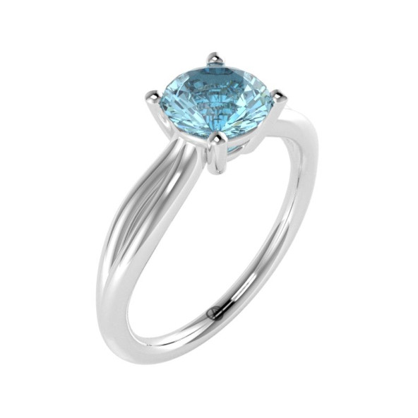 Zásnubný prsteň 14K biele zlato a topas swiss blue  1 ct  003_A