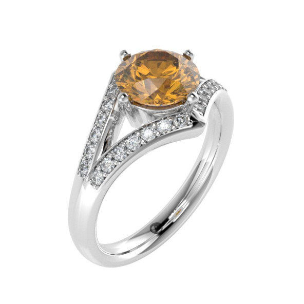 Zásnubný prsteň 14K biele zlato a ónyx  1.25 ct  006_A