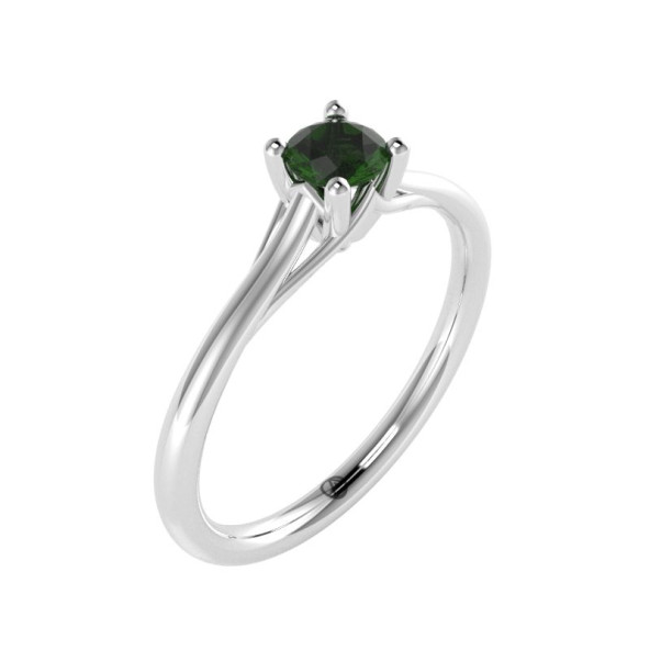 Zásnubný prsteň 14K biele zlato a ametyst  0.25 ct  009_A