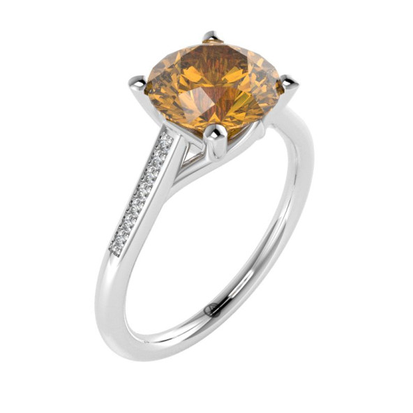 Zásnubný prsteň 14K biele zlato a ónyx  2.0 ct 010_A
