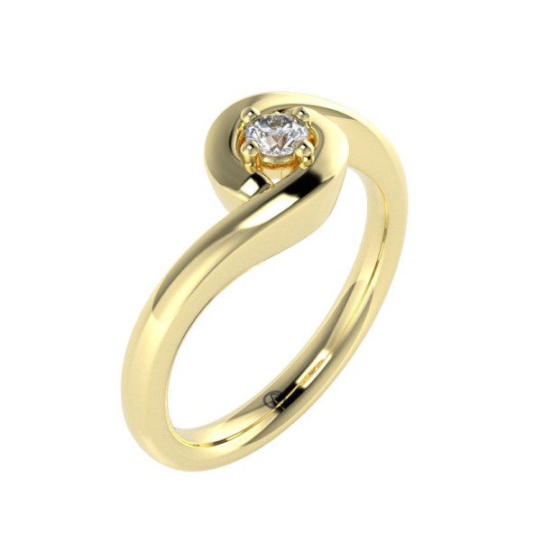 Zásnubný prsteň 14K biele zlato a zirkón  0.10 ct  007_A