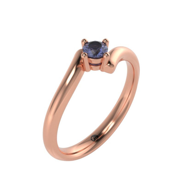 Zásnubný prsteň 14K biele zlato a topas london blue  0.16 ct  001_A