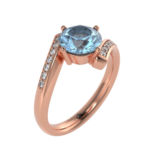 Zásnubný prsteň 14K biele zlato a topas sky blue  1.25 ct  002_A