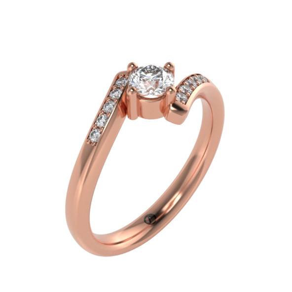 Zásnubný prsteň 14K biele zlato a ametyst  0.25 ct  002_A