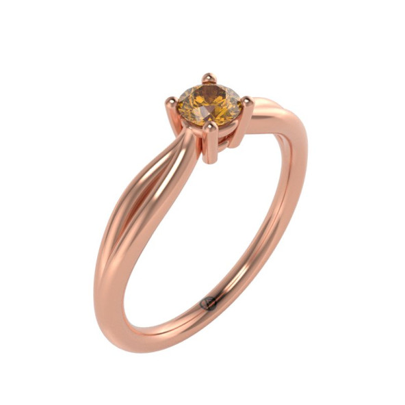 Zásnubný prsteň 14K biele zlato a turmalín ružový  0.25 ct  003_A