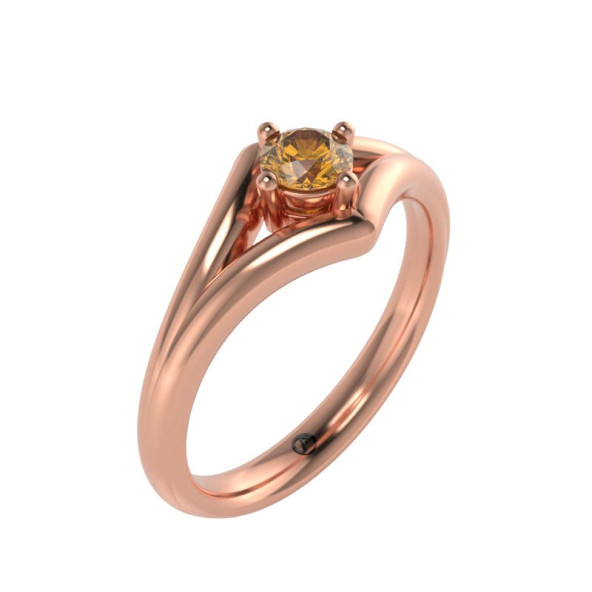 Zásnubný prsteň 14K biele zlato a peridot  0.25 ct  005_A