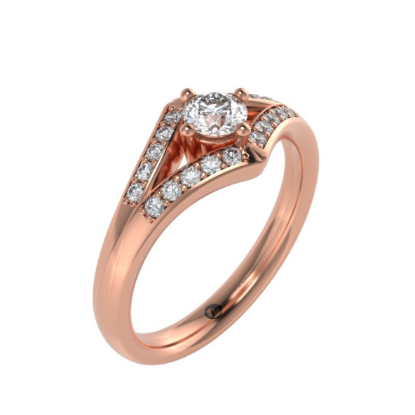 Zásnubný prsteň 14K biele zlato a akvamarín  0.25 ct  006_A