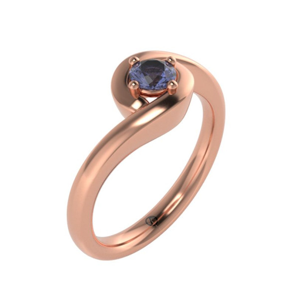 Zásnubný prsteň 14K biele zlato a tanzanit  0.25 ct  007_A