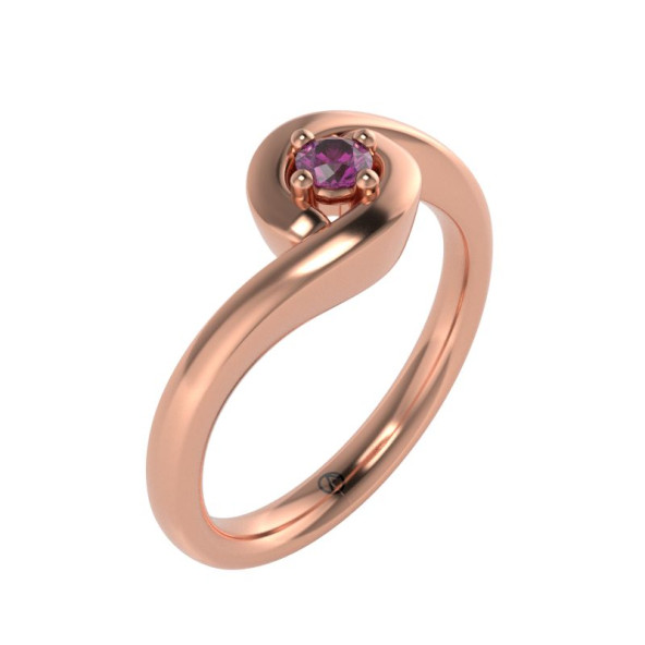Zásnubný prsteň 14K biele zlato a zirkón  0.10 ct  007_A
