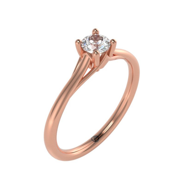 Zásnubný prsteň 14K biele zlato a ametyst  0.25 ct  009_A