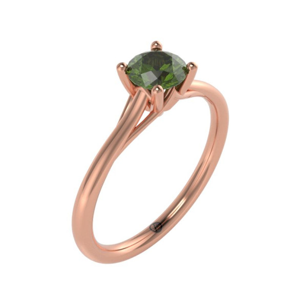 Zásnubný prsteň 14K biele zlato a ónyx  0.5 ct  009_A