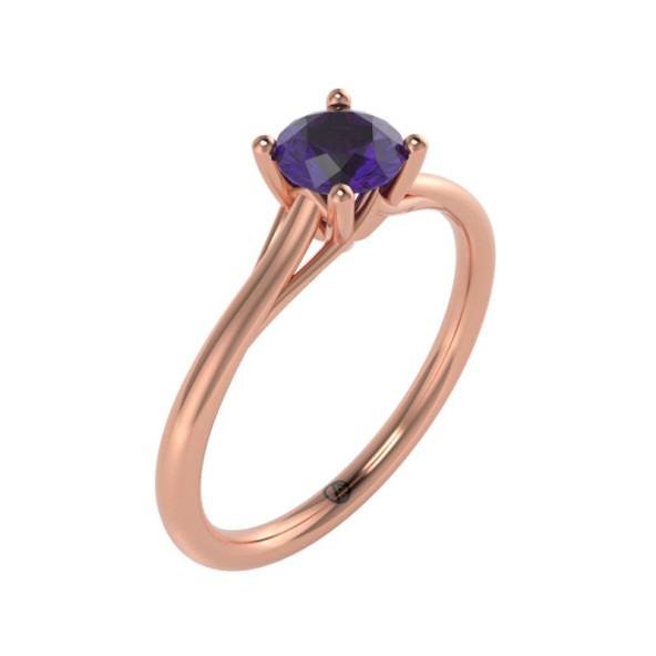 Zásnubný prsteň 14K biele zlato a ónyx  0.5 ct  009_A