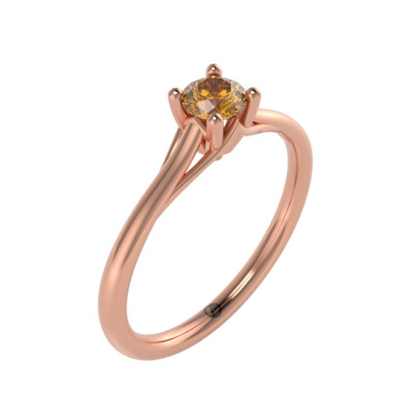 Zásnubný prsteň 14K biele zlato a ametyst  0.25 ct  009_A