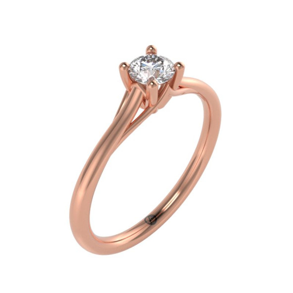 Zásnubný prsteň 14K biele zlato a ametyst  0.25 ct  009_A