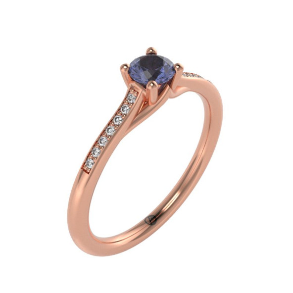Zásnubný prsteň 14K biele zlato a topas sky blue  0.25 ct  010_A