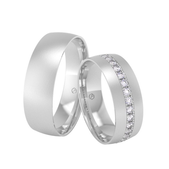 Svadobné obrúčky 14K biele zlato a diamant 60ZK101F15Z_A_