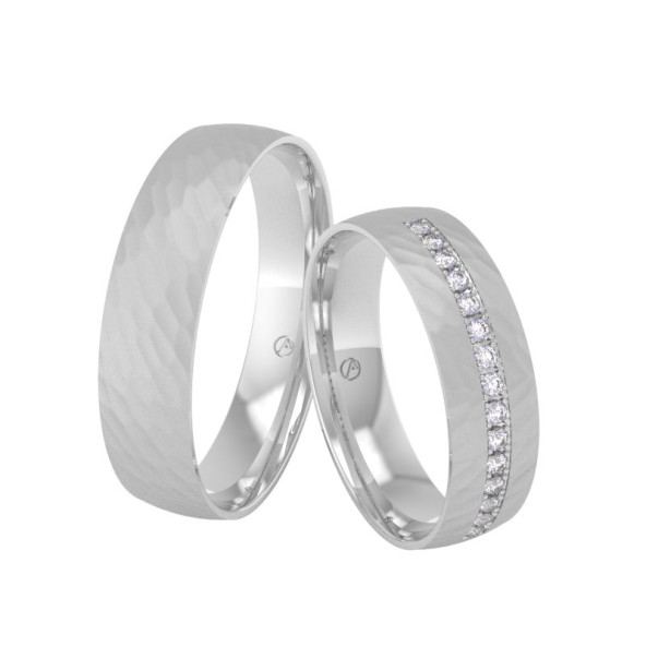 Svadobné obrúčky 14K biele zlato a diamant 50ZK101C15Z_A_