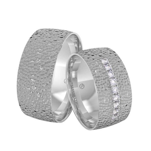 Svadobné obrúčky 14K biele zlato a diamant 80ZK101F9Z_A_