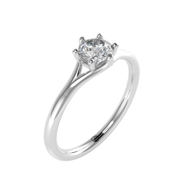Zásnubný prsteň 14K biele zlato a zirkón  0.4 ct  011_A