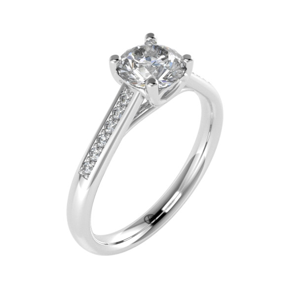 Zásnubný prsteň 14K biele zlato a zirkón  0.75 ct  016_A