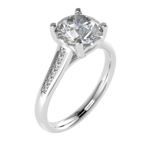 Zásnubný prsteň 14K biele zlato a zirkón  1.5 ct  016_A