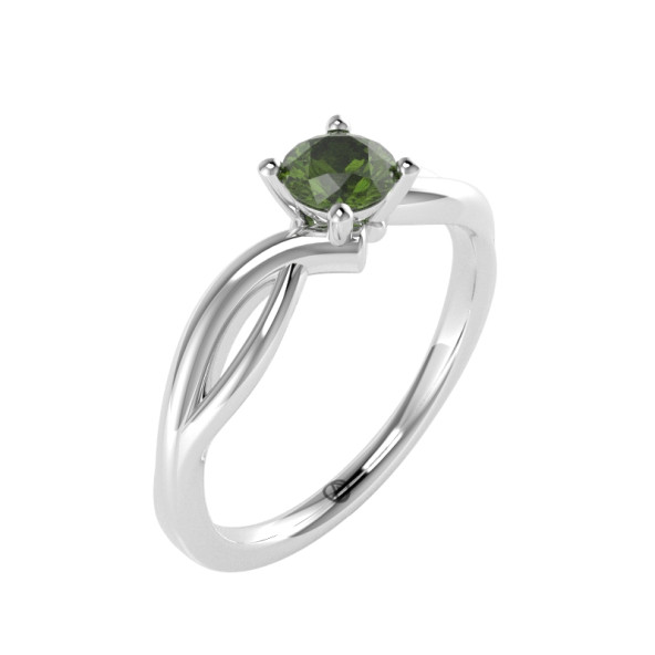 Zásnubný prsteň 14K biele zlato a peridot  0.33 ct  017_A