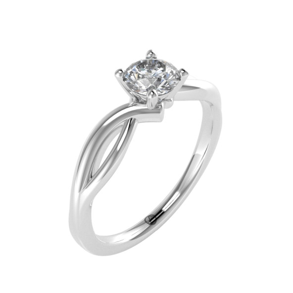 Zásnubný prsteň 14K biele zlato a zirkón  0.4 ct  017_A