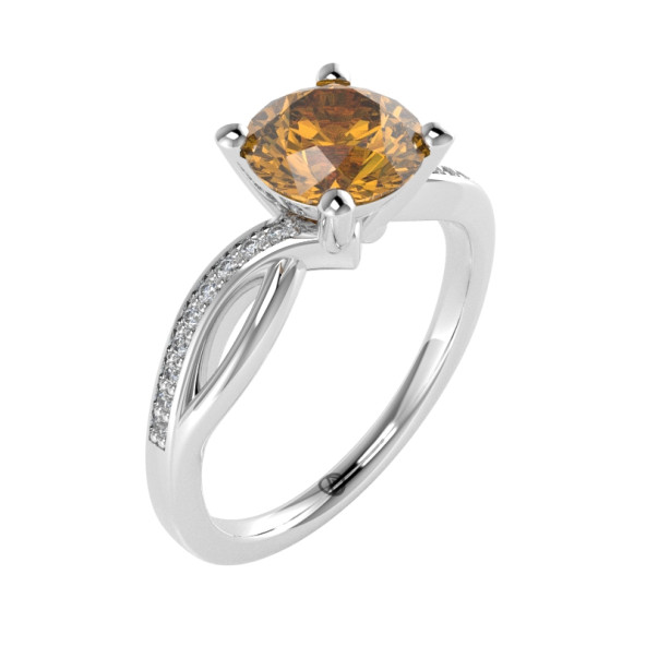 Zásnubný prsteň 14K biele zlato a citrín  1.25 ct  018_A