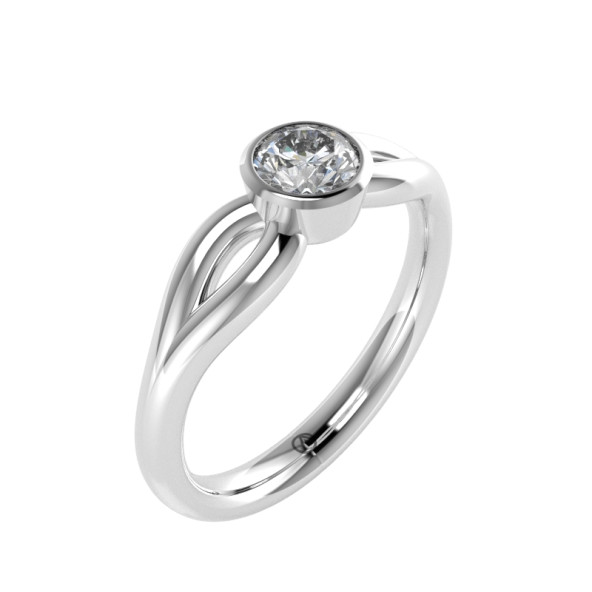 Zásnubný prsteň 14K biele zlato a zirkón  0.4 ct  019_A