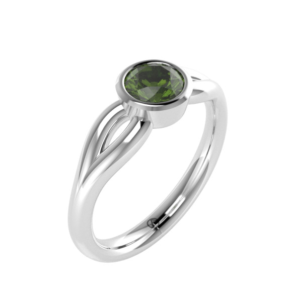 Zásnubný prsteň 14K biele zlato a peridot  0.6 ct  019_A