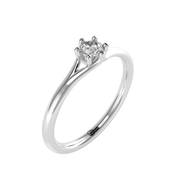 Zásnubný prsteň 14K biele zlato a topas london blue  0.16 ct  011_A