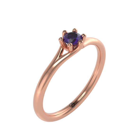 Zásnubný prsteň 14K biele zlato a topas london blue  0.16 ct  011_A