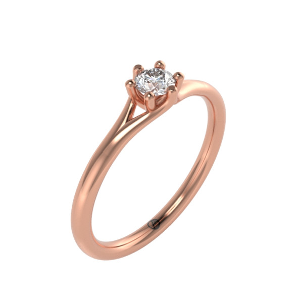 Zásnubný prsteň 14K biele zlato a topas london blue  0.16 ct  011_A