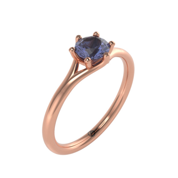 Zásnubný prsteň 14K biele zlato a iolit  0.5 ct  011_A