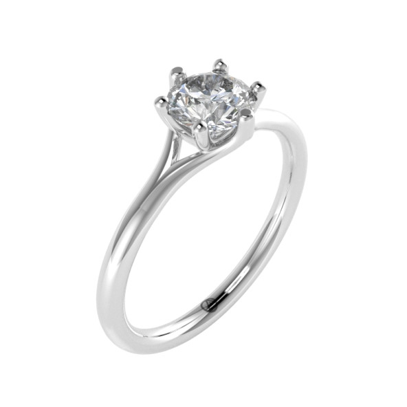 Zásnubný prsteň 14K biele zlato a ametyst  0.6 ct  011_A