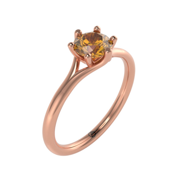 Zásnubný prsteň 14K biele zlato a ametyst  0.6 ct  011_A