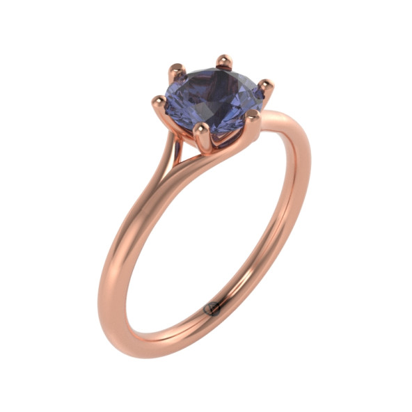 Zásnubný prsteň 14K biele zlato a topas swiss blue  0.8 ct 011_A