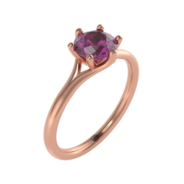 Zásnubný prsteň 14K biele zlato a topas swiss blue  0.8 ct 011_A