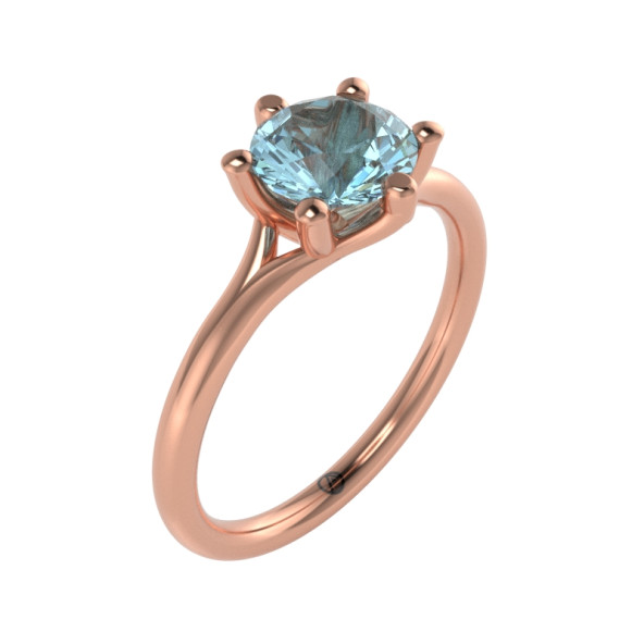 Zásnubný prsteň 14K biele zlato a topas pure pink  1 ct  011_A