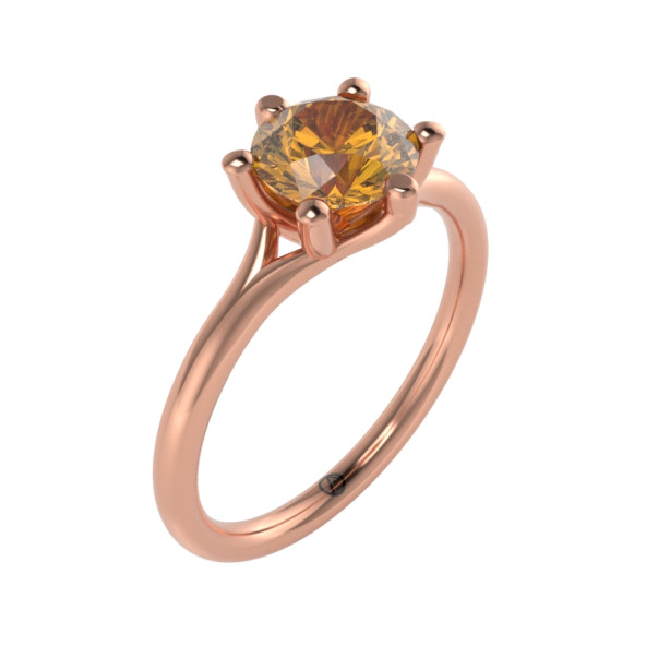 Zásnubný prsteň 14K biele zlato a topas pure pink  1 ct  011_A